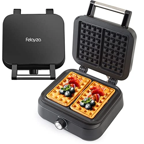Aluminum Waffle Maker, 1500W Belgian Waffle Maker With Adjustable Temperature Control, Non-Stick Mini Waffle Easy Clean Up Waflera Electrica With Cool Touch Handle(Black) 3 Aluminum Waffle Maker, 1500W Belgian Waffle Maker With Adjustable Temperature Control, Non-Stick Mini Waffle Easy Clean Up Waflera Electrica With Cool Touch Handle(Black)