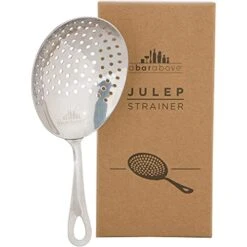 Julep Strainer – Oval-Shaped Cocktail Strainer For Drinks For Standard Cocktail Mixing Glass Or Cocktail Shaker – Stainless Steel Strainer For Commercial Or Home Bar– Essential Bar Tools