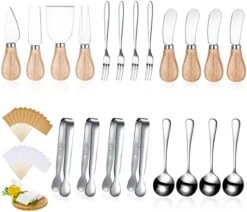 Charcuterie Board Accessories Spreader Knife Set Cheese Butter Spreader Knife Charcuterie Utensils With Wooden Handles Mini Serving Tongs Spoons Forks For Party Wedding Christmas (Silver, 20 Pieces) 18 Charcuterie Board Accessories Spreader Knife Set Cheese Butter Spreader Knife Charcuterie Utensils With Wooden Handles Mini Serving Tongs Spoons Forks For Party Wedding Christmas (Silver, 20 Pieces) -KitchenAid Shop 41VOkDd3qnL. AC