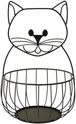 Cat Fruit Bowl And Countertop Storage Basket, Black