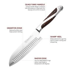 5.5 Inch Japanese Style Santoku Knife | Hammer Stahl | High Carbon Stainless Steel Kitchen Knife | Razor Sharp Multipurpose Chopping Knife For Meat, Vegetable & Fruit With Ergonomic Handle & Gift Box -KitchenAid Shop 41VVV5tl9pL