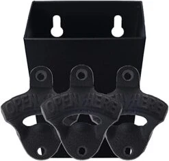 Satin Black Cast Iron Bottle Opener Wall Mounted With Bottle Cap Catcher Narrow 29 Satin Black Cast Iron Bottle Opener Wall Mounted With Bottle Cap Catcher Narrow -KitchenAid Shop 41VWLIe2lPL. AC