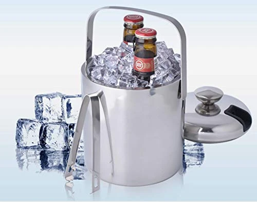Ice Bucket With Lid, Strainer And Ice Tong, Well Made Insulated Stainless Steel Double Wall Keep Ice Frozen Longer For Home Bar Accessories 5 Ice Bucket With Lid, Strainer And Ice Tong, Well Made Insulated Stainless Steel Double Wall Keep Ice Frozen Longer For Home Bar Accessories - Image 3