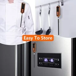 Waterproof IPX7 Thermometer With 5.4" Super Long Probe. Instant Read Thermometer For Food, Liquid, Candle, Cooking And BBQ ! With Backlight, Calibration, Auto Recording Function. T201A -KitchenAid Shop 41VfBjAwbCL