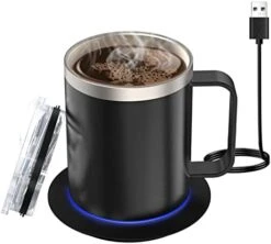 Self Heating Coffee Mug,12oz Heated Mug,Coffee Cup Warmer With Mug Set,Electric 10W,USB Powered Mug Warmer,131℉ Beverage Cup Warmer For Desk Home & Office 14 Self Heating Coffee Mug,12oz Heated Mug,Coffee Cup Warmer With Mug Set,Electric 10W,USB Powered Mug Warmer,131℉ Beverage Cup Warmer For Desk Home & Office -KitchenAid Shop 41VgprkoL1L. AC