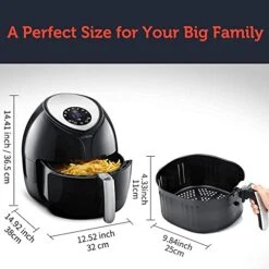 Ultrean Air Fryer 6 Quart, Large Family Size Electric Hot Airfryer XL Oven Oilless Cooker With 7 Presets, LCD Digital Touch Screen And Nonstick Detachable Basket,UL Certified,1700W (Black) -KitchenAid Shop 41VhJqyFteL