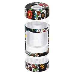Light-Up Herb Grinder With Transparent Glass, LED Seal Storage Jars With 8x Magnifying Viewing , Herb Spice Storage Container Keep Herbs Dry And Fresh (pattern 6)