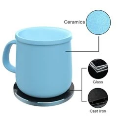 Auto On/Off Gravity-Induction Coffee Mug With Intelligent Temperature Control 113°F/45°C Cup Warmer Self-Heating With Wireless Charging Function Gifts For Home Office (Mug Included) Blue -KitchenAid Shop 41VtJ8Fr3oL