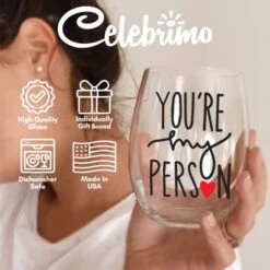 BFF Gifts: You're My Person 15oz Stemless Wine Glass - Bestfriend Gifts For Her - Gift For Best Friend Woman - Greys Anatomy Wine Glass - Your My Person Gifts - Perfect Birthday Gifts For Her -KitchenAid Shop 41VtQPljkHL