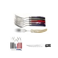 Laguiole Boxed Of 6 "violet Wine" Forks, Lee Of Wine Tones" Mix Knives, Very Trendy, -KitchenAid Shop 41VyMxx2K3L