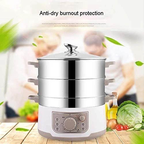 HYDZQ Electric Steamer Multifunctional Household Food Grade 304 Stainless Steel Large-Capacity Steaming Pot In Electric Steam Pot 4 HYDZQ Electric Steamer Multifunctional Household Food Grade 304 Stainless Steel Large-Capacity Steaming Pot In Electric Steam Pot - Image 2