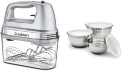 Cuisinart HM-90S Power Advantage Plus 9-Speed Handheld Mixer With Storage Case, White & CTG-00-SMB Stainless Steel Mixing Bowls With Lids, Set Of 3 19 Cuisinart HM-90S Power Advantage Plus 9-Speed Handheld Mixer With Storage Case, White & CTG-00-SMB Stainless Steel Mixing Bowls With Lids, Set Of 3 -KitchenAid Shop 41W3hjEaetL. AC