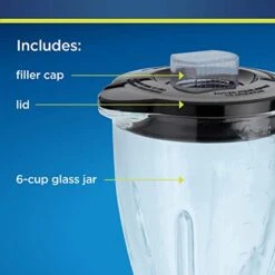 Oster® Blender 6-Cup Glass Jar, Lid, Black And Clear