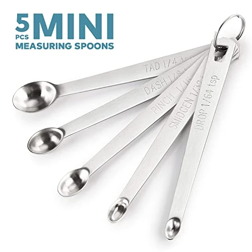 Measuring Spoons Set - Set Of 5 PCS Stainless Steel Mini Measuring Spoons, Teaspoons For Measuring Dry And Liquid Ingredients, Fits In Spice Jars - Tiny Small Measuring Spoons With Hold Ring 7 Measuring Spoons Set - Set Of 5 PCS Stainless Steel Mini Measuring Spoons, Teaspoons For Measuring Dry And Liquid Ingredients, Fits In Spice Jars - Tiny Small Measuring Spoons With Hold Ring - Image 5