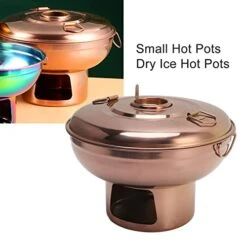 Natudeco Chinese Style 410 Stainless Steel Charcoal Small Hotpot Dry Ice Hot Pots Bakers Casseroles Old Beijing Single Person Small Hotpot Rose Gold -KitchenAid Shop 41WLD0HQC3L