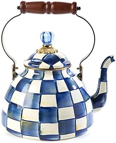 AcKenzie-Childs Courtly Check Enamel Tea Kettle, Decorative Tea Kettle, 3-Quart Capacity 17 AcKenzie-Childs Courtly Check Enamel Tea Kettle, Decorative Tea Kettle, 3-Quart Capacity - Image 15