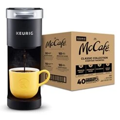 Keurig® K-Mini Coffee Maker, Single Serve K-Cup Pod Coffee Brewer, Black With McCafe Classic Collection Variety Pack K-Cup Coffee Pods, 40 Count