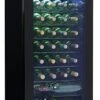DWC036A2BDB-6 3.3 Cu. Ft. Free Standing Wine Cooler, Holds 36 Bottles, Single Zone Drinks Fridge With Glass Door-Beverage Chiller For Kitchen, Home Bar, In Black