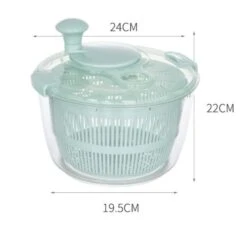 JINYUDOME Manual Salad Spinner Large 5L Capacity, Fruits And Vegetable Washer Dryer With Secure & Rotary Handle， BPA Free （blue） -KitchenAid Shop 41WgyorjCsL