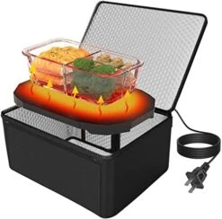 Personal Portable Oven 110V Food Warmer 110V Microwave Oven Electric Heated Launch Box Food Warming Tote Meals Reheating & Frozen/Raw Food Cooking On-The-Go For Office/Dorm/Camping Hot Food -KitchenAid Shop 41WhCMxBlPL. AC