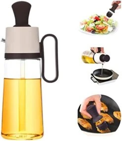 Cooking Glass Large Olive Oil Dispenser Bottle For Kitchen With Brush Pour Brush Squeeze Oil 3 In 1 Silicone Dropper Measuring Oil Dispenser For Cooking Fry Baking BBQ Mother's Day Gift (Brown) -KitchenAid Shop 41WixQUDcFL. AC