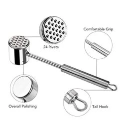 Zeerkeer Meat Tenderizer Hammer Tool Stainless Steel Dual-Sided Meat Mallet For Tenderizing Flattening Steak, Beef, Chicken, Pork And Poultry-Dishwasher Safe -KitchenAid Shop 41WoMi7QzcL