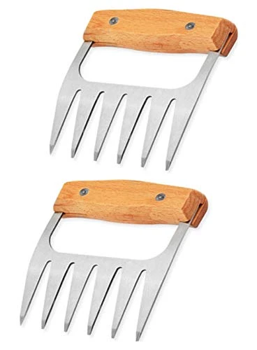 Q Meat Claws Best For Pulled Pork - Sturdy Wood Handle And Stainless Steel Barbeque Shredder Tool 3 Q Meat Claws Best For Pulled Pork - Sturdy Wood Handle And Stainless Steel Barbeque Shredder Tool