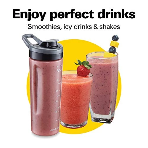 Hamilton Beach 58181 Blender To Puree, Crush Ice, And Make Shakes And Smoothies, 40 Oz Glass Jar, 6 Functions + 20 Oz Travel Container, Gray 7 Hamilton Beach 58181 Blender To Puree, Crush Ice, And Make Shakes And Smoothies, 40 Oz Glass Jar, 6 Functions + 20 Oz Travel Container, Gray - Image 5