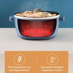 Electric Hot Pot, Kitchen Electric Cooker Portable Prevent Sticking Double Layer Food Grade For Kitchen (US Plug 110V) 10 Electric Hot Pot, Kitchen Electric Cooker Portable Prevent Sticking Double Layer Food Grade For Kitchen (US Plug 110V) -KitchenAid Shop 41WpswfftkL