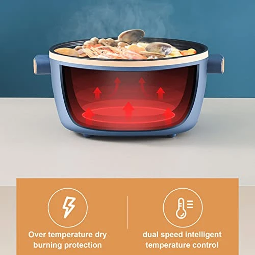 Electric Hot Pot, Kitchen Electric Cooker Portable Prevent Sticking Double Layer Food Grade For Kitchen (US Plug 110V) 5 Electric Hot Pot, Kitchen Electric Cooker Portable Prevent Sticking Double Layer Food Grade For Kitchen (US Plug 110V) - Image 3