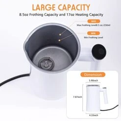 Electric Milk Frother And Foamer, 3 In 1 Automatic Milk Heater 400W Automatic Milk Foam Coffee Maker Steamer With Hot & Cold Milk Functionality For Latte Hot Chocolates Cappuccino -KitchenAid Shop 41WrOqtRAUL