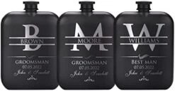 Groomsmen Gifts Set Of 6, Personalized Groomsmen Flask Set W Optional Gift Box - Wedding Favor, Engraved 6oz Stainless Steel Flask, Custom Flask Gift Set, Black #2 18 Groomsmen Gifts Set Of 6, Personalized Groomsmen Flask Set W Optional Gift Box - Wedding Favor, Engraved 6oz Stainless Steel Flask, Custom Flask Gift Set, Black #2 -KitchenAid Shop 41WvmpdVohL. AC