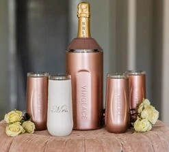 Wine Bottle Chiller- Portable Champagne Insulator- Stainless Steel Wine Cooler Sleeve, Rose Gold -KitchenAid Shop 41WwDOXCjcL