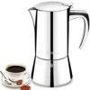 Stovetop Espresso Maker, Stainless Steel Moka Pot, Italian Style Coffee Maker, Espresso Pot For 6 Cups, 300ml (Silver)