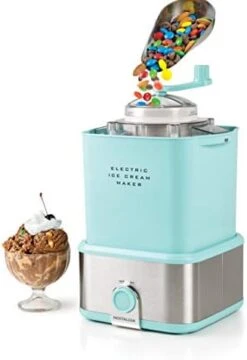 Electric Ice Cream Maker & Candy Crusher, 2 Quarts, Soft Serve Machine For Ice Cream, Frozen Yogurt & Sorbet In Minutes, Works With Candy Bars, Chocolate Chips, Nuts & More, Aqua -KitchenAid Shop 41X6fk6Vk9L. AC