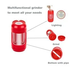 Upgrade Herb Grinder 110ml LED Light Spice Grinder With Pipe /Clean Brushes For Easy Storage And Carrying -KitchenAid Shop 41X9AankK2L