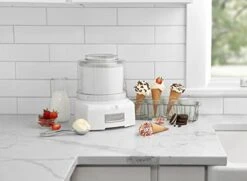 Cuisinart Ice Cream Maker Machine, 1.5 Quart Sorbet, Frozen Yogurt Maker, Double Insulated, White, ICE-21P1 -KitchenAid Shop 41XA2lijZIL
