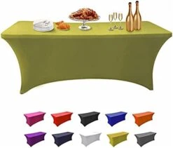 - 2Pack, 6FT Spandex Table Cover Fitted Rectangular Tablecloth Stretchable Fabric Lycra Tablecloth 6 Ft Wrinkle-Free For Party Dj Tradeshows Banquet Weddings Cocktail, 2 Pcs -KitchenAid Shop 41XBJNBny L. AC