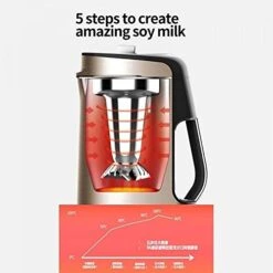 Joyoung DJ13U-P10 Superfine Grinding Automatic Hot Soy Milk Maker With Preset Time And Temperature Function, Touch Screen, 900~1300ML -KitchenAid Shop 41XEqPl7d2L