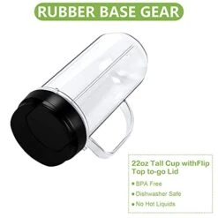 22oz Ma.gic Bullet Blender Cups Replacement Parts With Flip Top To-Go Lid And Handle For Ma.gic Bullet 250w Mb1001 Blender Accessories(2 Pack) -KitchenAid Shop 41XGCrVig3S