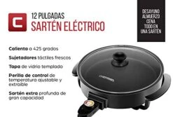 RJ05-12-RO 1400 Watt Electric Skillet 12 Inch Round Frying Pan With Non Stick Coating And Tempered Glass Lid, Black -KitchenAid Shop 41XJ3QSOlmL