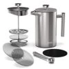 French Press Coffee Maker | Tea Press And Coffee Press Stainless Steel | 3 Layer Filtration System | Includes Silicone Mat, Coffee Scoop/Clip, Extra Filters | 34 Ounce (1 Liter) | Satin Finish -KitchenAid Shop 41XLhC9SUzL