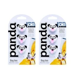 MSC International Joie Panda, Silicone, Set Of 3, Includes 6 Bag Ties, Set Of 2, White