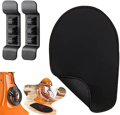 Mixer Slider Mat With 2 Pcs Cord Organizers - Mixer Mover Sliding Mat Pad Appliance Slider - Compatible With Tilt-Head Stand Mixer (Black Edge, 4.5-5 Qt) 11 Mixer Slider Mat With 2 Pcs Cord Organizers - Mixer Mover Sliding Mat Pad Appliance Slider - Compatible With Tilt-Head Stand Mixer (Black Edge, 4.5-5 Qt) - Image 9