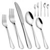 Ilverware Set,MASSUGAR 20-Piece Silverware Flatware Cutlery Set, Stainless Steel Utensils Service For 4, Include Knife/Fork/Spoon, Mirror Polished (Silver) 2 Ilverware Set,MASSUGAR 20-Piece Silverware Flatware Cutlery Set, Stainless Steel Utensils Service For 4, Include Knife/Fork/Spoon, Mirror Polished (Silver) -KitchenAid Shop 41XPlZIom8L