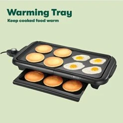 Bella Electric Griddle With Warming Tray - Smokeless Indoor Grill, Nonstick Surface, Adjustable Temperature & Cool-touch Handles, 10" X 18", Copper/Black 11 Bella Electric Griddle With Warming Tray - Smokeless Indoor Grill, Nonstick Surface, Adjustable Temperature & Cool-touch Handles, 10" X 18", Copper/Black -KitchenAid Shop 41Xaq8AbUlL