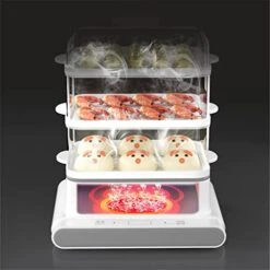 WETYG 220V Electric Food Steamers Electric Steamer Steam Pot Home 12L Three-layer Multi-function Steam Box -KitchenAid Shop 41XbHbmFmOL