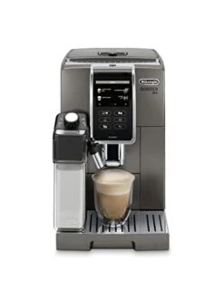De'Longhi ECAM37095TI Dinamica Plus With LatteCrema System, Fully Automatic Coffee Machine, Colored Touch Display,Titanium