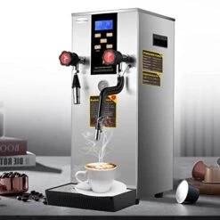 Commercial Steam Milk Frother 4 IN 1 Milk Steamer Machine With 400 Fl Oz Capacity Electric Fully-Automatic Coffee Foam Maker Frothing Machine For Coffee, Milk, Bubble Tea, Milk Tea