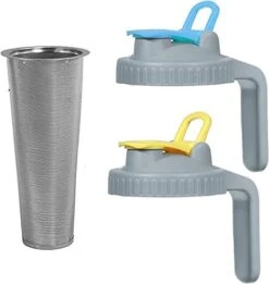 Coffee Strainer Stainless Steel Mesh Filter- 2 Quart (64 Oz)- 2pcs Wide Mouth Flip Cap Lid With Handle For Ball Mason Jar, Suitable For Cold Brew, Lemonade, Iced Tea And Iced Coffee 11 Coffee Strainer Stainless Steel Mesh Filter- 2 Quart (64 Oz)- 2pcs Wide Mouth Flip Cap Lid With Handle For Ball Mason Jar, Suitable For Cold Brew, Lemonade, Iced Tea And Iced Coffee -KitchenAid Shop 41XfFocDwL. AC